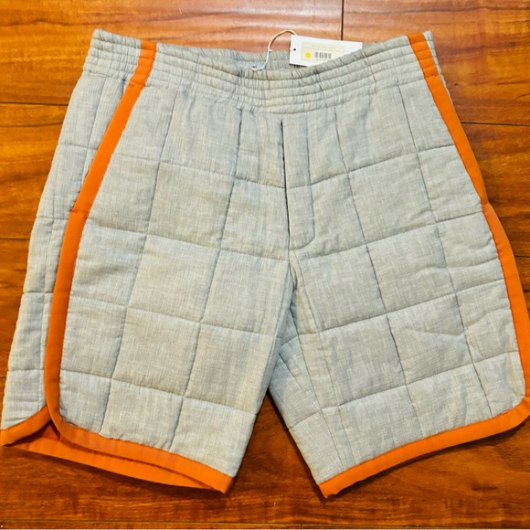 DDUGOFF D Designer Quilted Shorts Grey/ Orange Sz Small Inseam ‘9 RARE HOOPS🔥 - Picture 1 of 10
